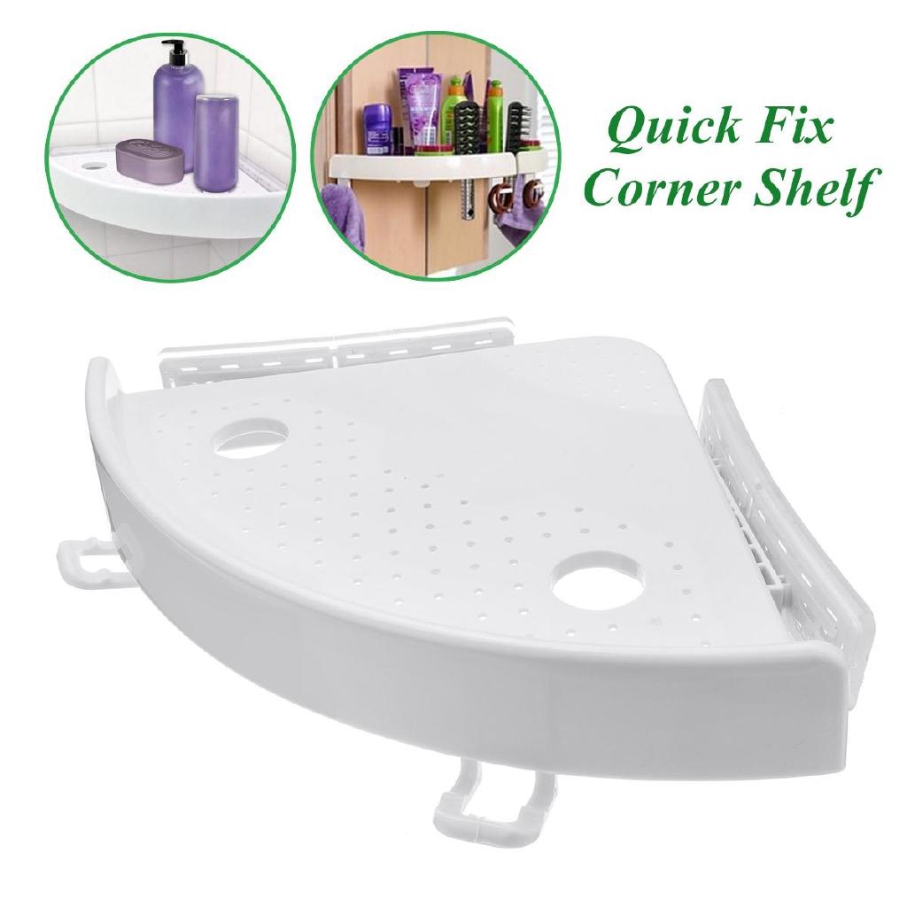 Multipurpose Quick Fix Corner Triangle Shelf SnapUp Stable Easy Wall for Bathroom Kitchen Room Space Saver Rack My Store