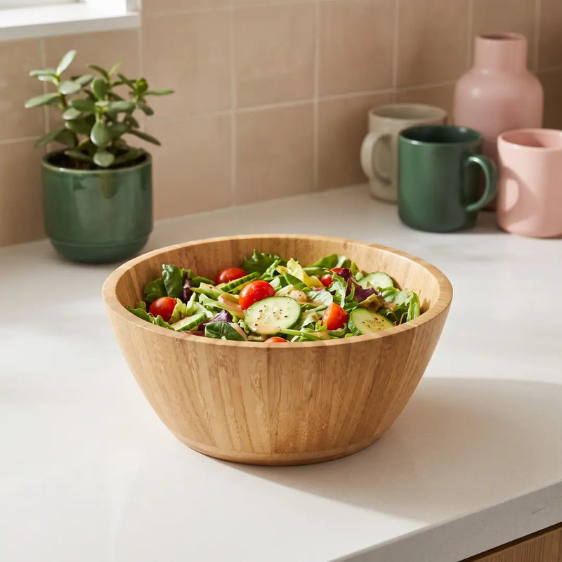 Wooden Serving Bowl for Salads and Fruit