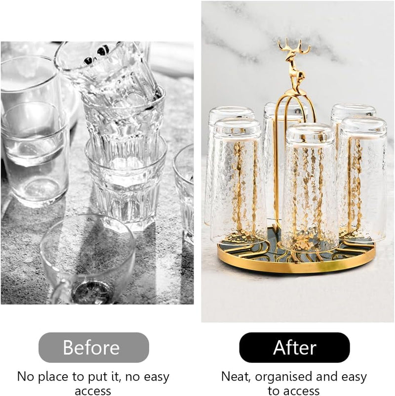 Rotating Bottle Drying Rack Glass Cup Holder Techmanistan