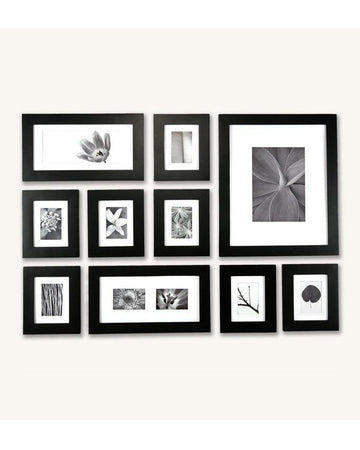 Pack of 10 - Photo Frames Collage Wall Hanging Wall Decor Set - Black My Store