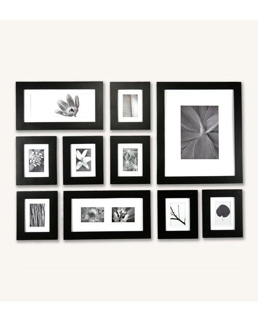 Pack of 10 - Photo Frames Collage Wall Hanging Wall Decor Set - Black My Store