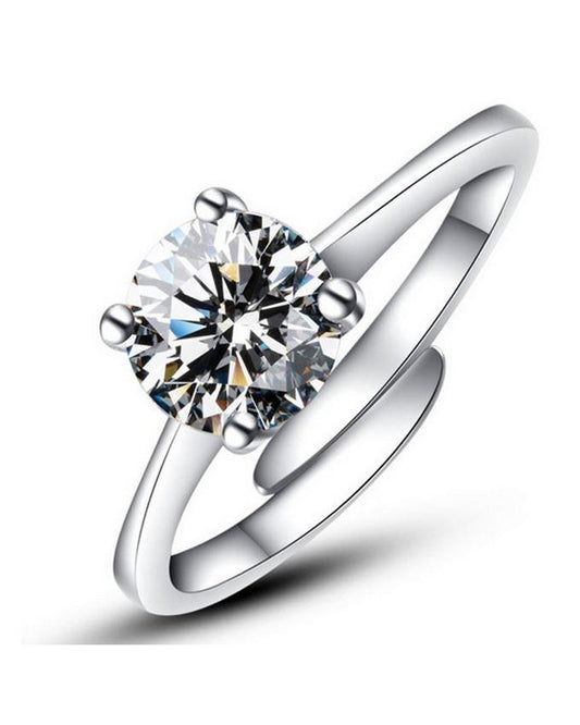 White Saphire Silver Plated Ring for Girls--Techmanistan-My Store