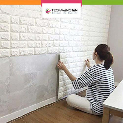 Pack of 4 - 3D Brick Wall Stickers Techmanistan