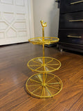 3 Tier Golden Metal Multipurposed Basket Stand