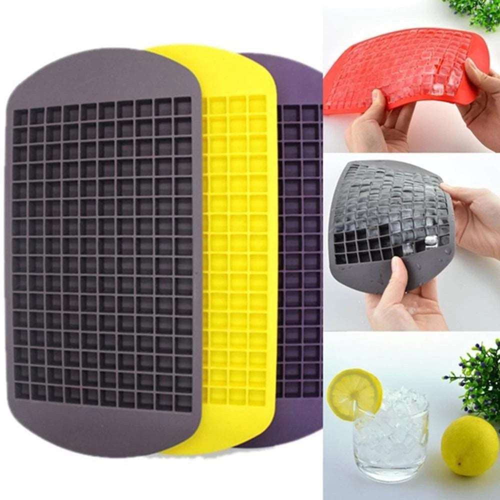 160-Grids Flexible Silicone Ice Cube Tray – Easy Release, Multipurpose Mold.