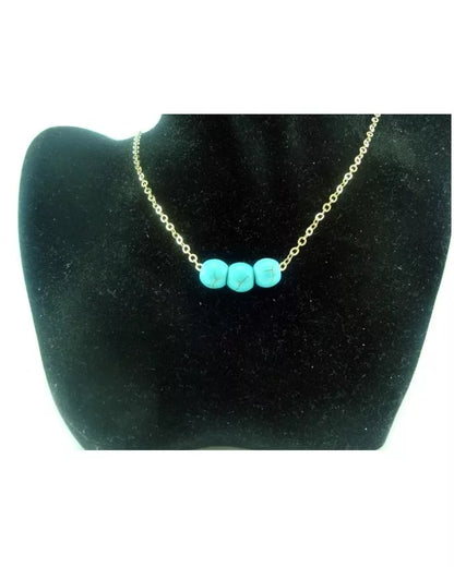 Natural Turquoise Bead Retro Necklace - For Women - Techmanistan