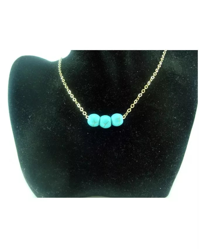Natural Turquoise Bead Retro Necklace - For Women--Techmanistan-My Store
