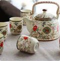 7 Pieces Ceramic Teapot & Cups Set - Random Designs - Techmanistan in Pakistan