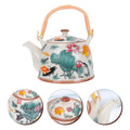 7 Pieces Ceramic Teapot & Cups Set - Random Designs - Techmanistan in Pakistan