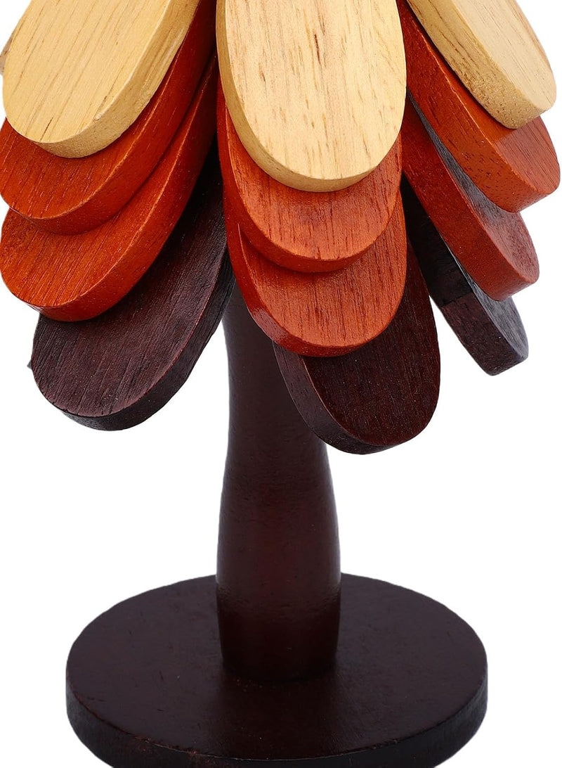 4-Layer Foldable Wooden Tree Design Trivet