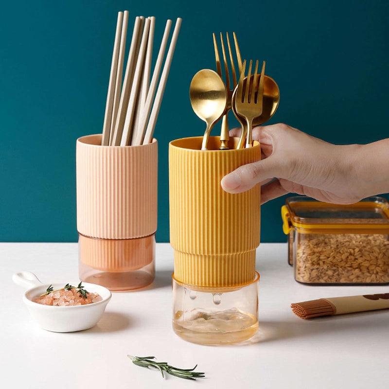 Self Draining Ceramic Chopsticks Cutlery Holder Techmanistan