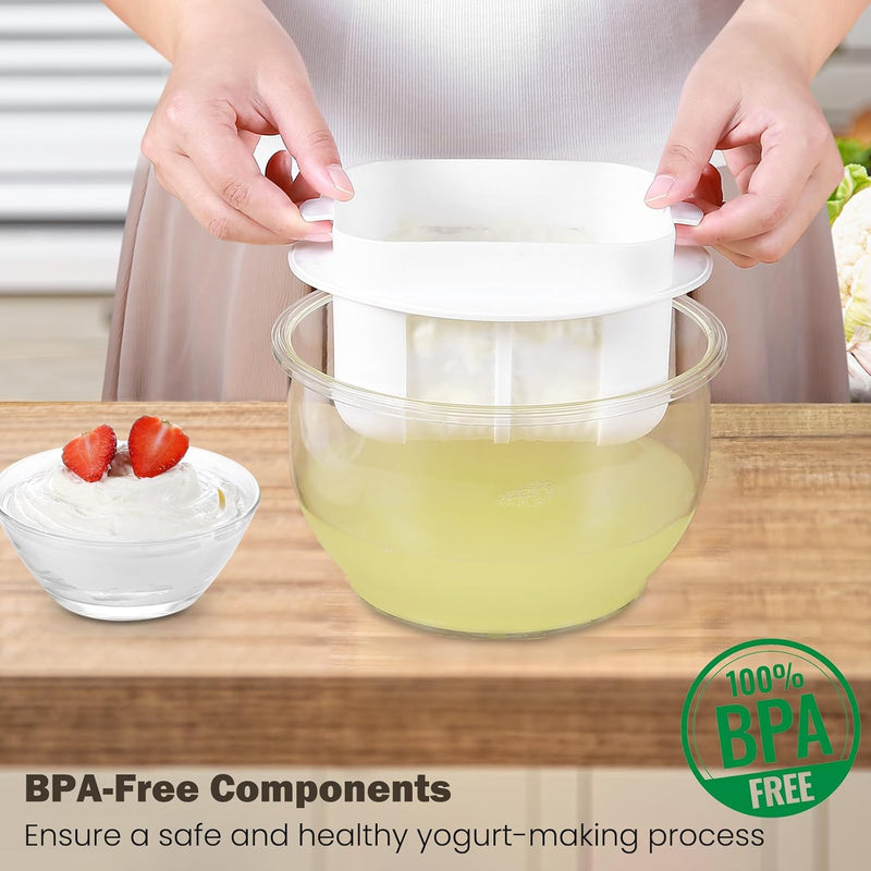 Greek Yogurt Maker with Fine Mesh Yougurt Strainer