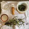 Ceramic Mortar and Pestle Set with Bamboo Lid