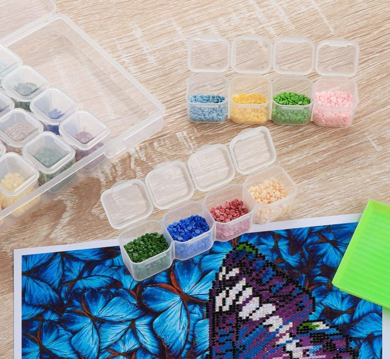 28-Compartment Transparent Plastic Storage Box With Lid | Jewelry Box