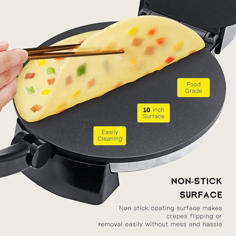 1100W Electric Roti Maker, 10" Surface Tortilla Press