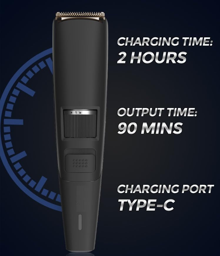 Rechargeable Hair Trimmer for Men with Adjustable Guide Combs