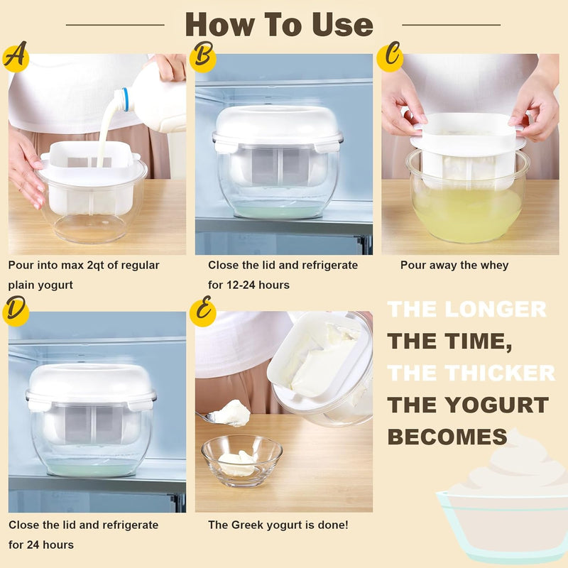 Greek Yogurt Maker with Fine Mesh Yougurt Strainer