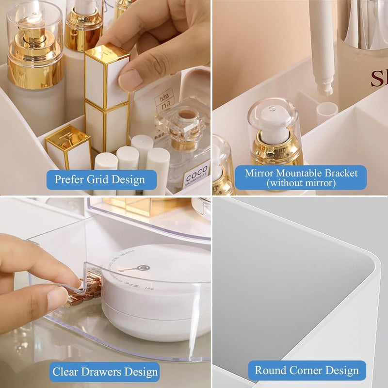 Multi-Compartment Makeup & Cosmetic Organiser with 2 Clear Drawers