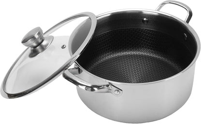 Single Sided Laser Coated Nonstick Steel Soup Pot With Lid Techmanistan