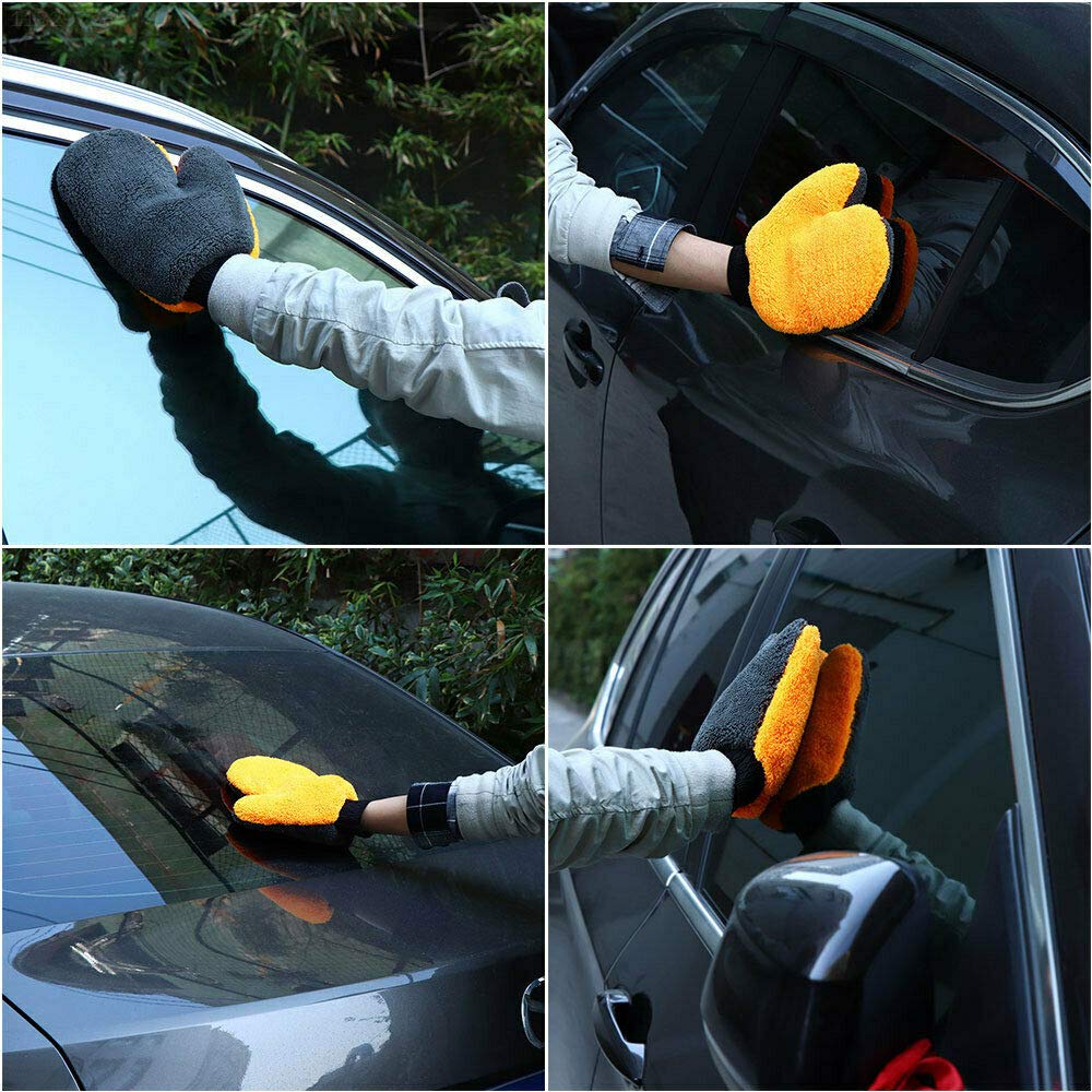 Double-Sided Microfiber Mitts Car Wash Gloves