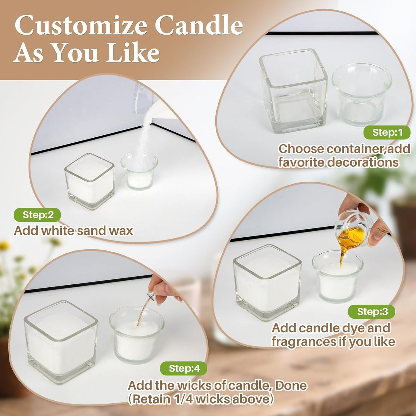 1Kg Sand Wax With Wicks