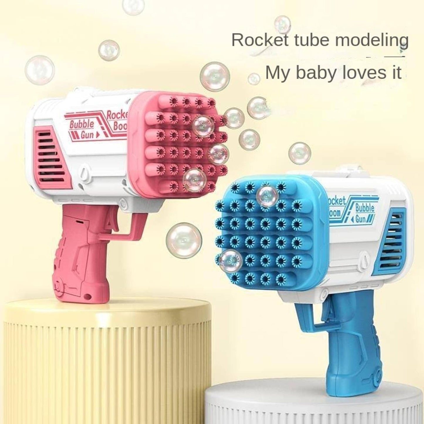 32 Holes Bubble Gun, Bubble Machine for Kids