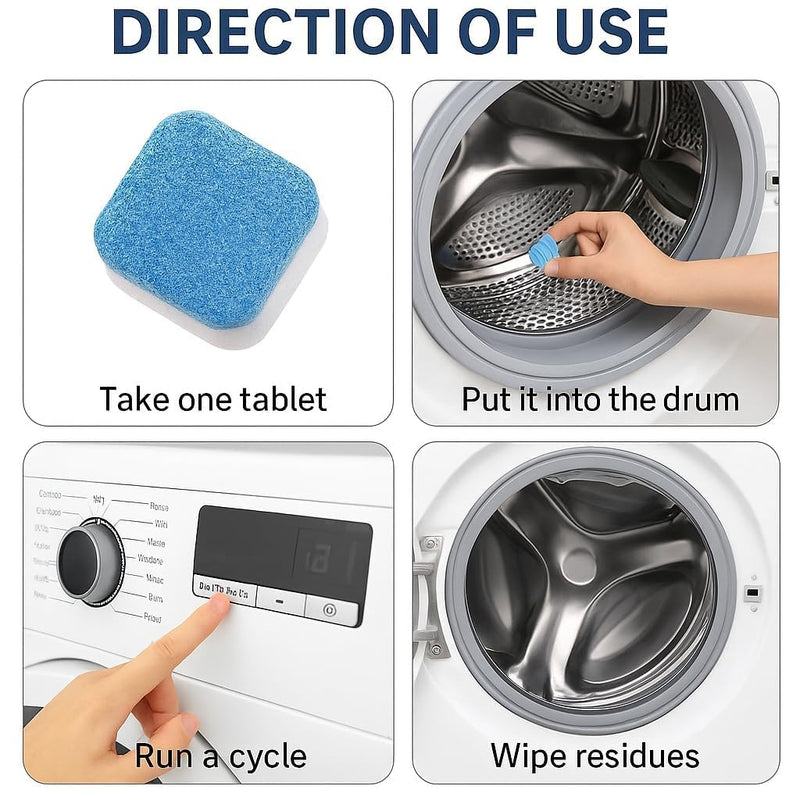 12 Piece - Automatic Washing Machine Cleaning Tablet Blocks