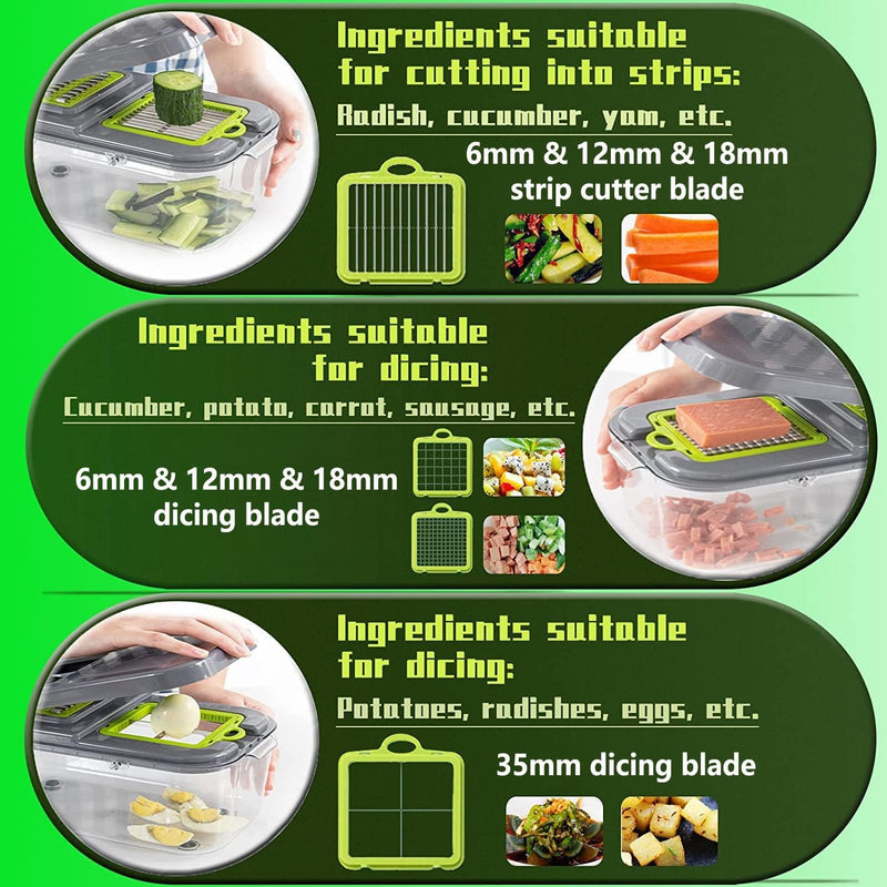 22in1 Nicer Dicer, Multifunction Vegetable Cutter Techmanistan