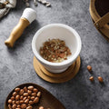 Ceramic Mortar and Pestle Set with Bamboo Lid