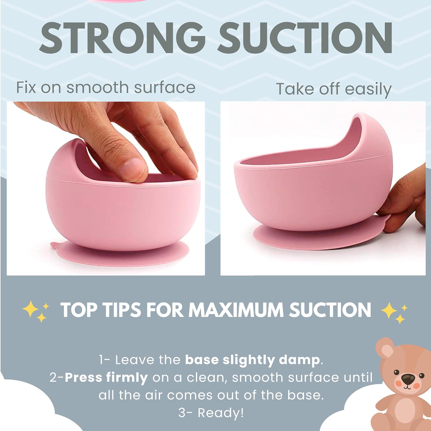 Babies Suction Bowl, Spoon & Fork Set Techmanistan