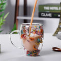 350ml Double Wall Glass Mug with Dry Flowers