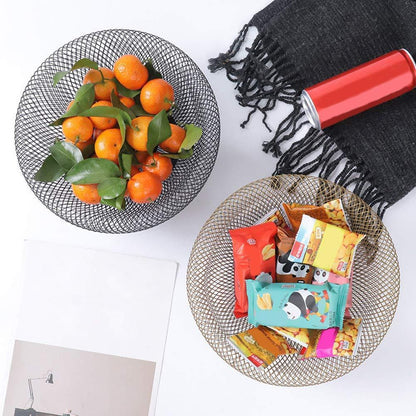 Dual Mesh Fruit Basket Nordic Round Storage Table Basket Techmanistan