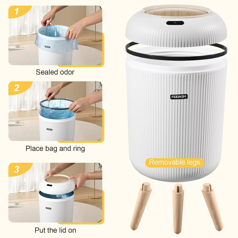 Automatic Motion Sensor Trash Can with Removable Legs