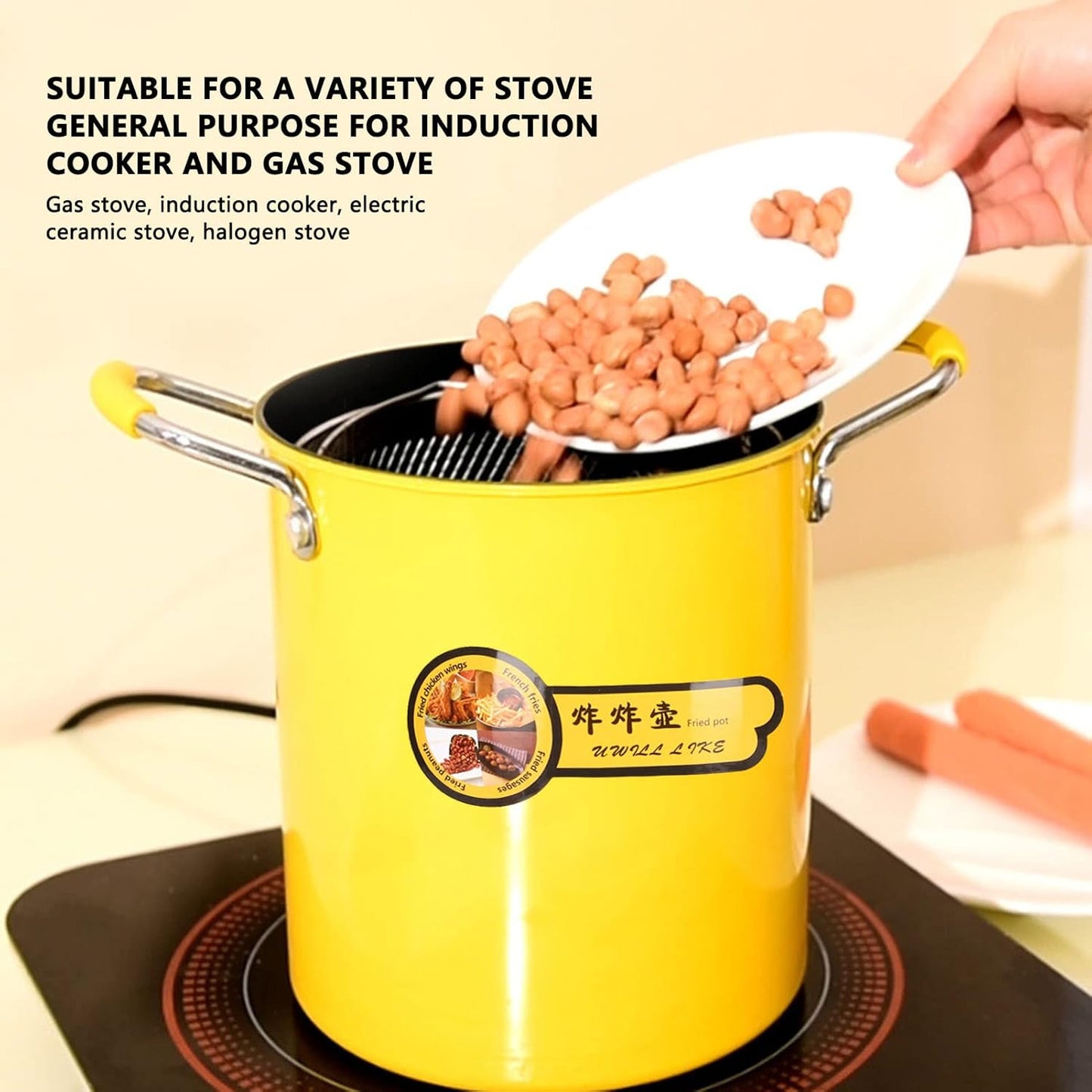 3L Frying Pot, Japanese Tempura Deep Fryer Pot