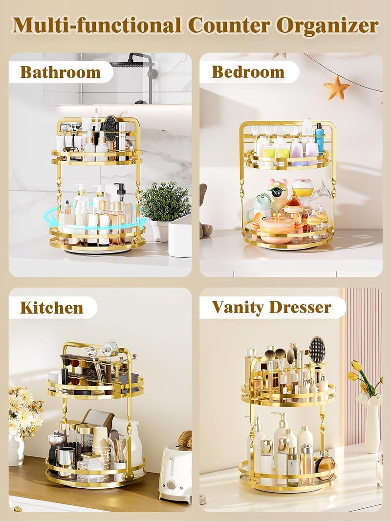 2-Tier Rotating Makeup Organizer