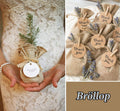 Natural Jute Drawstring Bags, Pack of 10