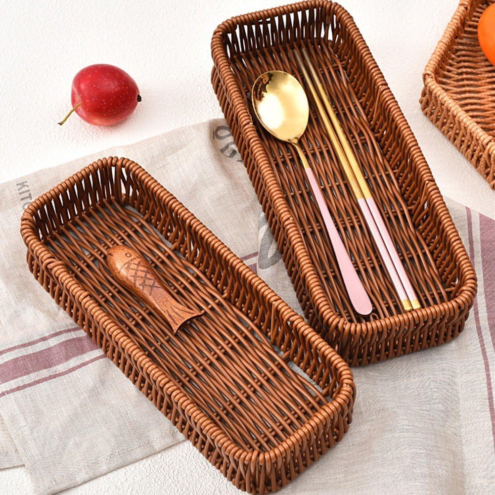 Nylon Wicker Rectangular Cutlery Basket