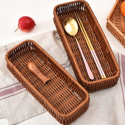 Nylon Wicker Rectangular Cutlery Basket