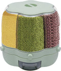 6-Compartment Rotating Rice Storage Dispenser – Flower Pattern, 7L Cereal Container