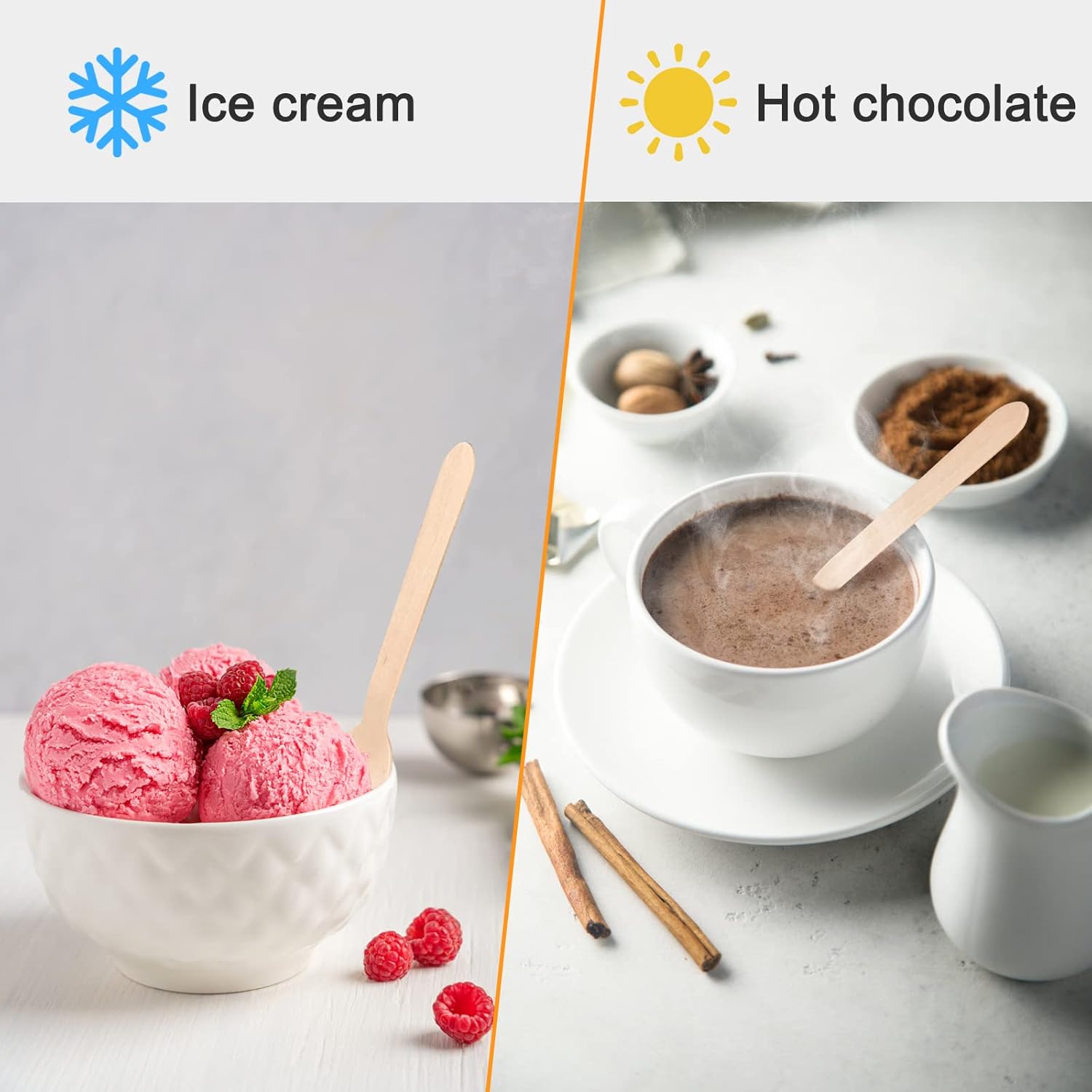 Pack of 36 - Disposable Wooden Spoons Wooden Utensils Techmanistan