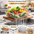 Stainless Steel Drainage Strainer Storage Basket Colander