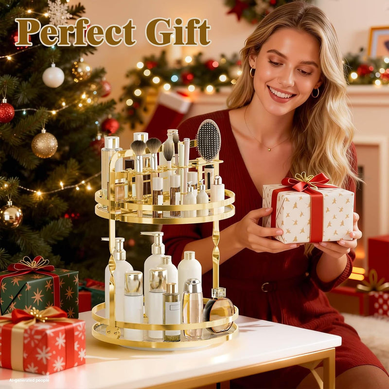 2-Tier Rotating Makeup Organizer