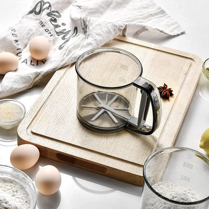 Handheld Plastic Flour Shaker Mesh Flour Sifter