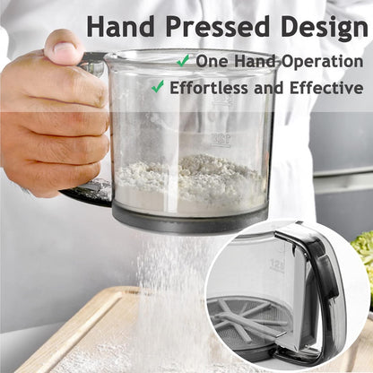 Handheld Plastic Flour Shaker Mesh Flour Sifter