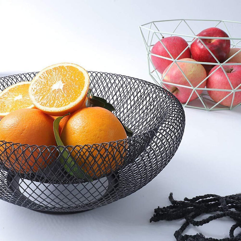 Dual Mesh Fruit Basket Nordic Round Storage Table Basket Techmanistan