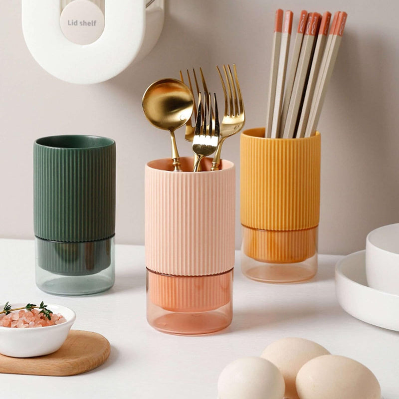 Self Draining Ceramic Chopsticks Cutlery Holder Techmanistan