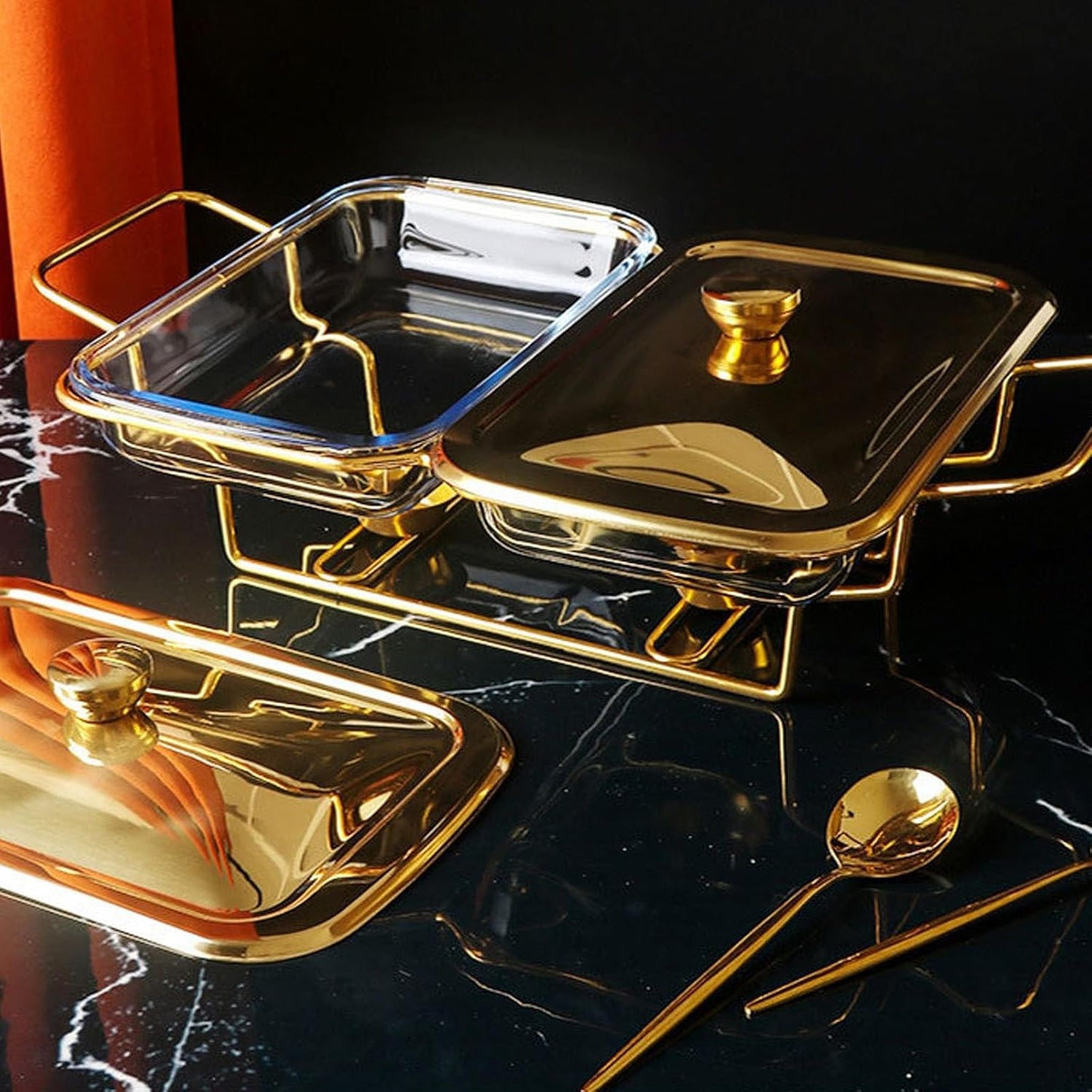 2 Grid Buffet Food Warmer Pot