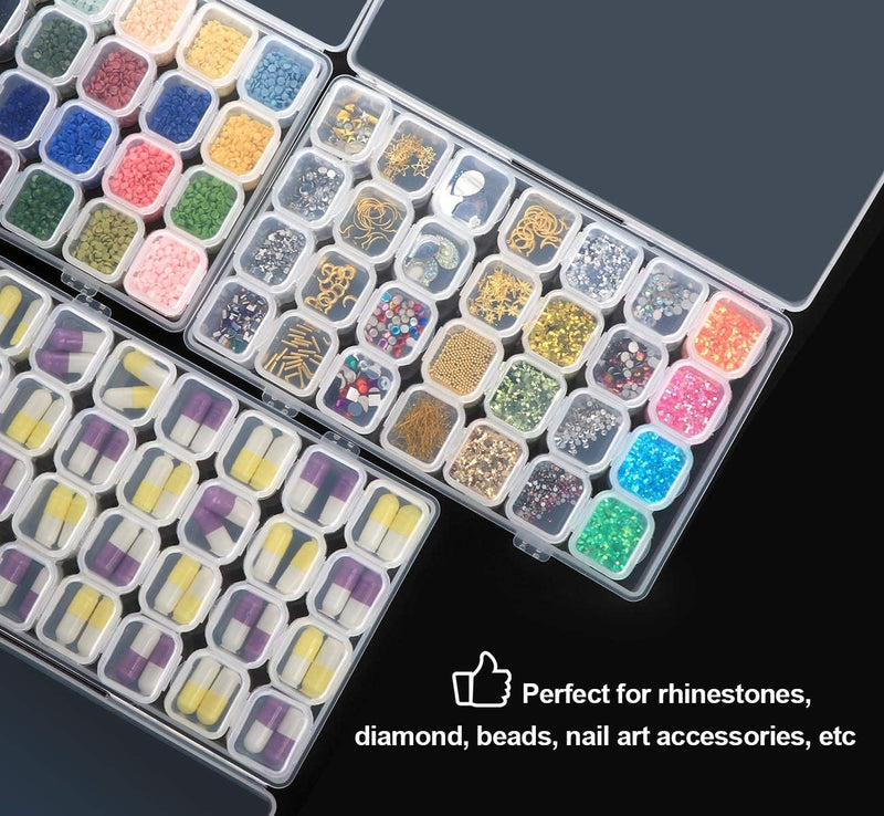 28-Compartment Transparent Plastic Storage Box With Lid | Jewelry Box