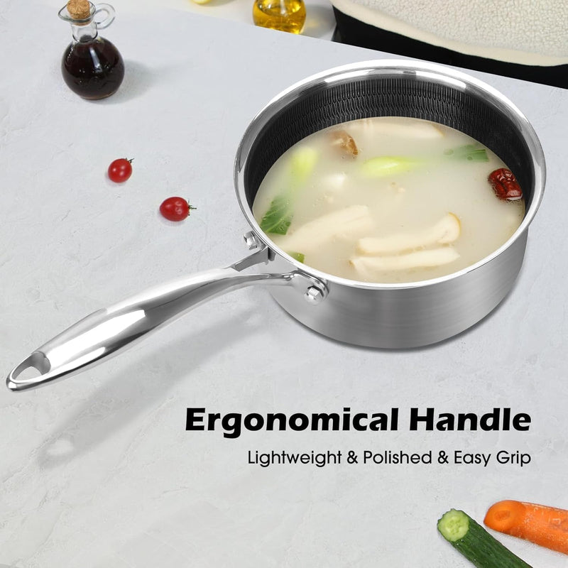 Honeycomb Laser Coated Stainless Steel Soup Pot & Saucepan