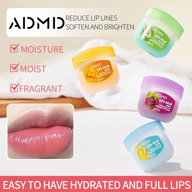 Fruity Lip Balm Set, 8 Fruit Flavors